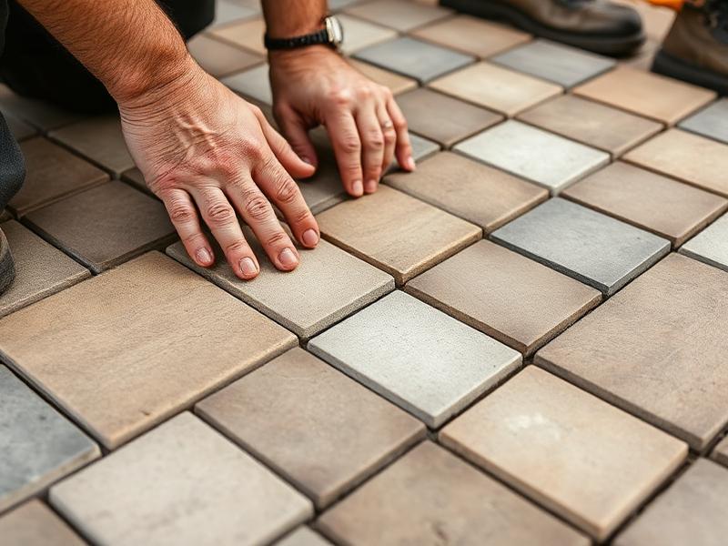 Hand-laid paver detail